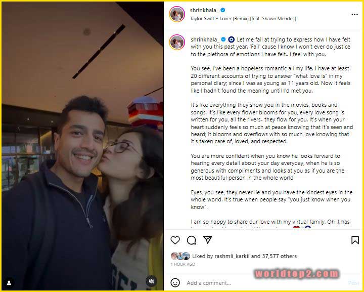 Shrinkhala Khatiwada new relationship with Sambhav Sirohiya