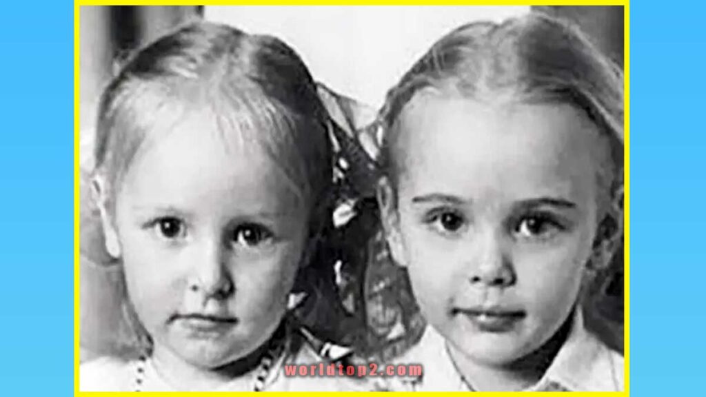 Katerina Tikhonova childhood photo with her sister