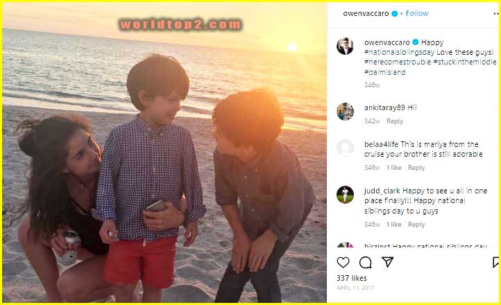 Owen Vaccaro with his siblings
