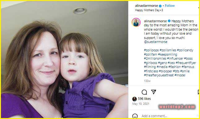 Alina Morse childhood photo with her mother