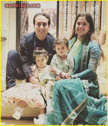 Rahul Chaudhary with his wife and daughters