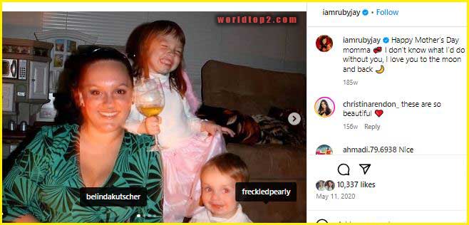 Ruby Jay childhood photo with her mother and sister