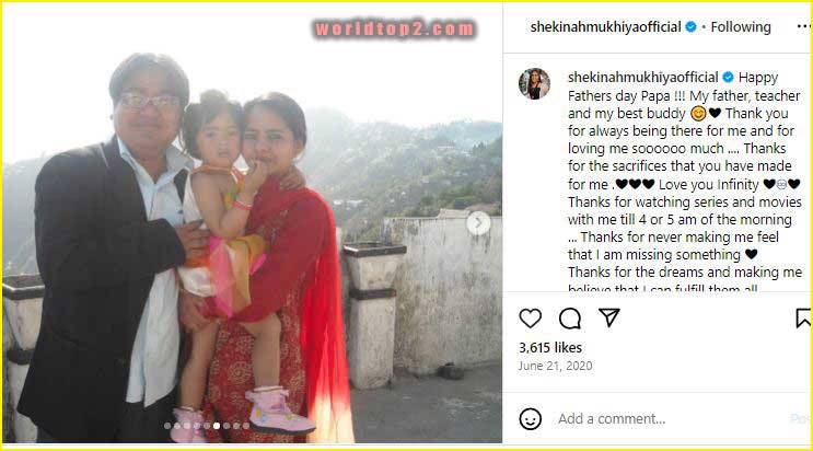 Shekinah Mukhiya childhood photo with her mom and dad